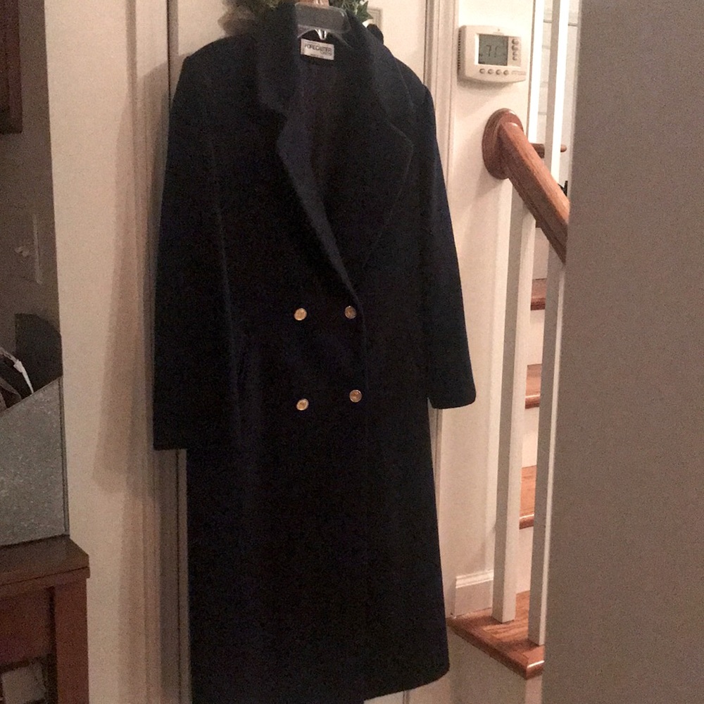 NWOT- Beautiful Forecaster Of Boston 100% wool Navy Dbl Breasted Coat sz 8
